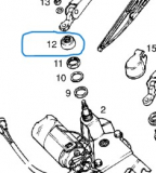 Abdeckkappe Wischerarm bzw Motorwelle hinten